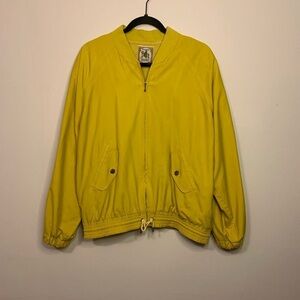 Vintage Kriss Kross Yellow Silk Blend Bomber Jacket